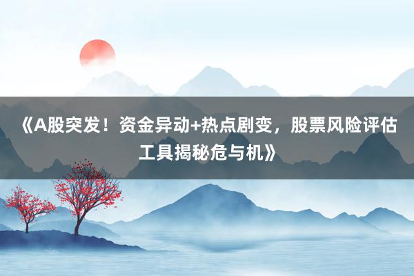 《A股突发！资金异动+热点剧变，股票风险评估工具揭秘危与机》